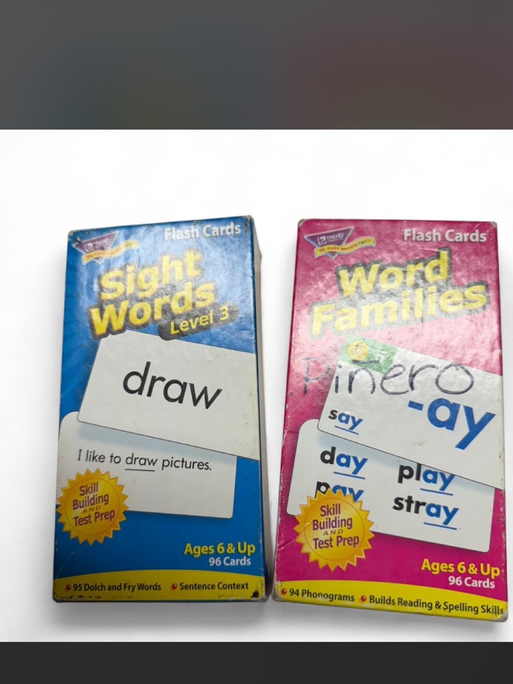 Sight Words & Word Families Flash Cards Set